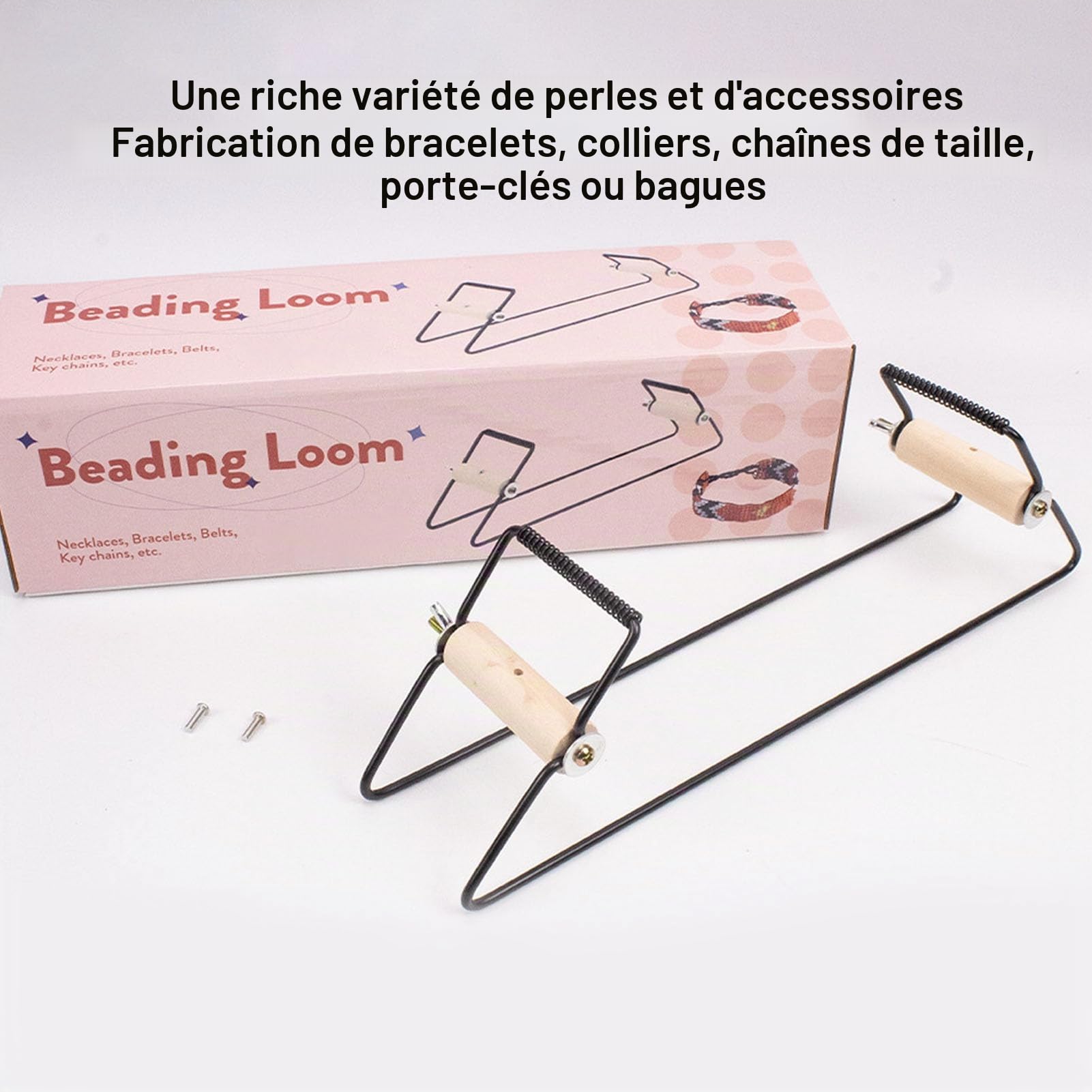 Naroote Kit de Métier à Tisser de Perles, Fournitures de Perles pour la Fabrication de Bijoux avec Accessoires Complets, adapté aux Bracelets, Colliers, Porte-clés, Bagues, Cadeaux