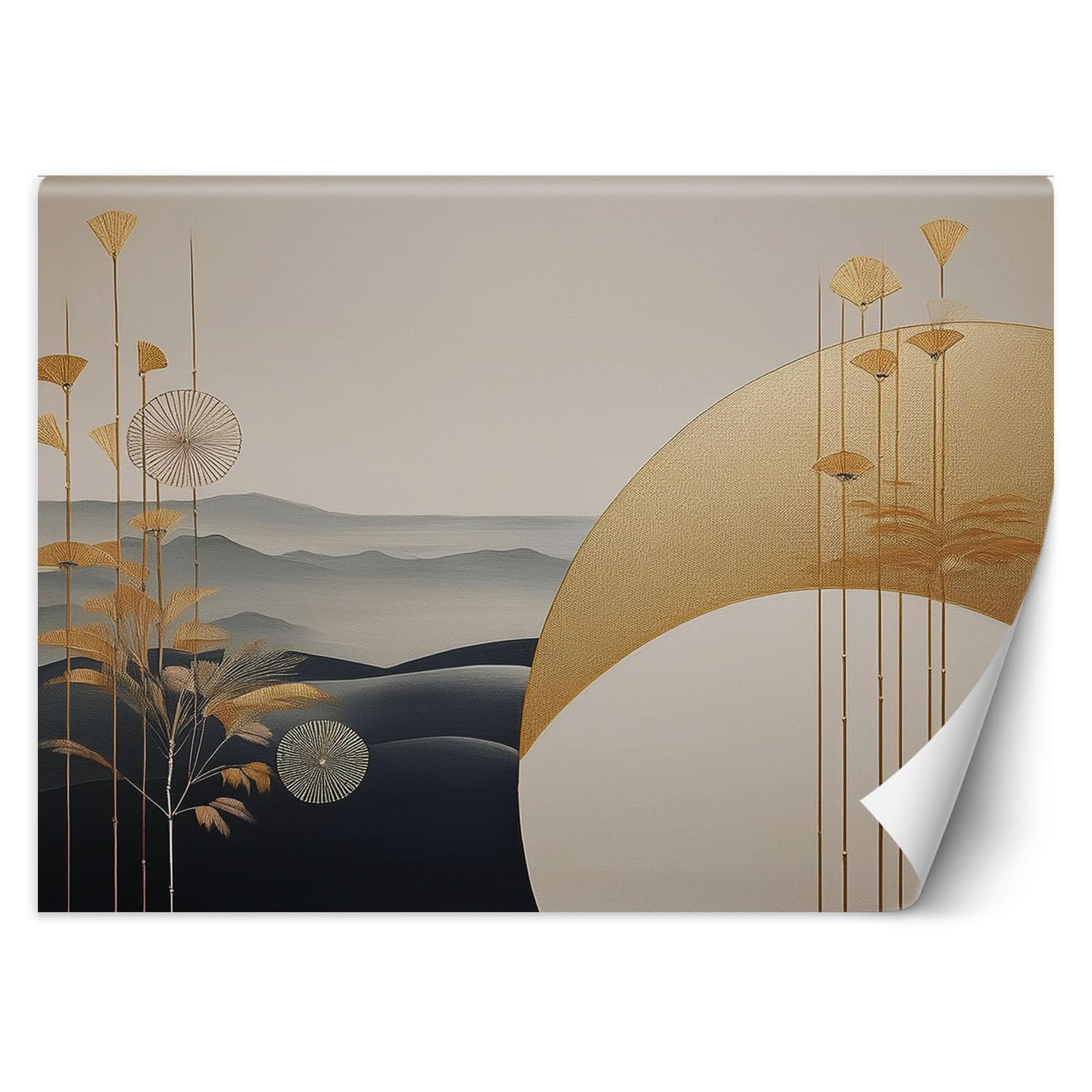 Papier peint mural boho Feeby 100x70 cm pour décoration de salon