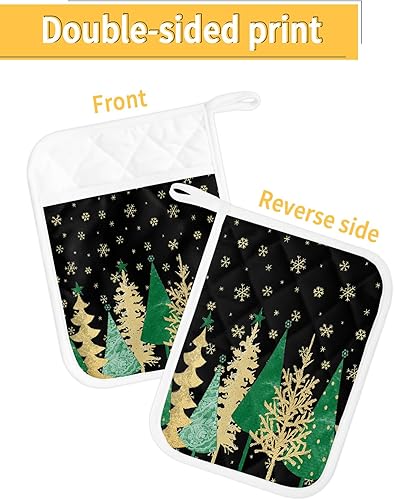 Miniatura 2 de Juego de 5 agarraderas de tela de toalla para cocina, antideslizantes y aislantes de calor, con bolsillo, guantes gruesos para horno, posavasos para