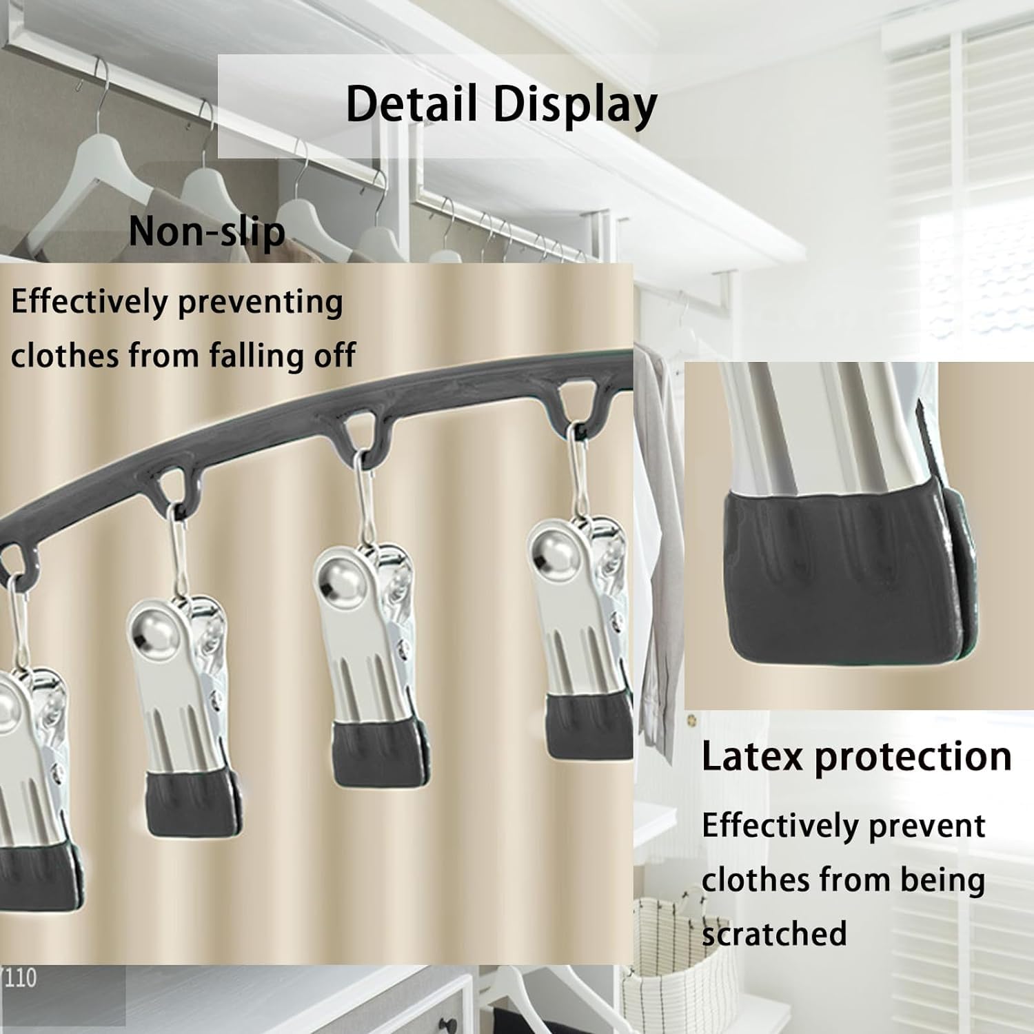 Vastra Legging Organizer for Closet, 2-Pack Metal Pants Hangers with 10 Non-Slip Clips – Space Saving Closet Organizer for Leggings, Yoga Pants, Scarves & Clothes Storage 2