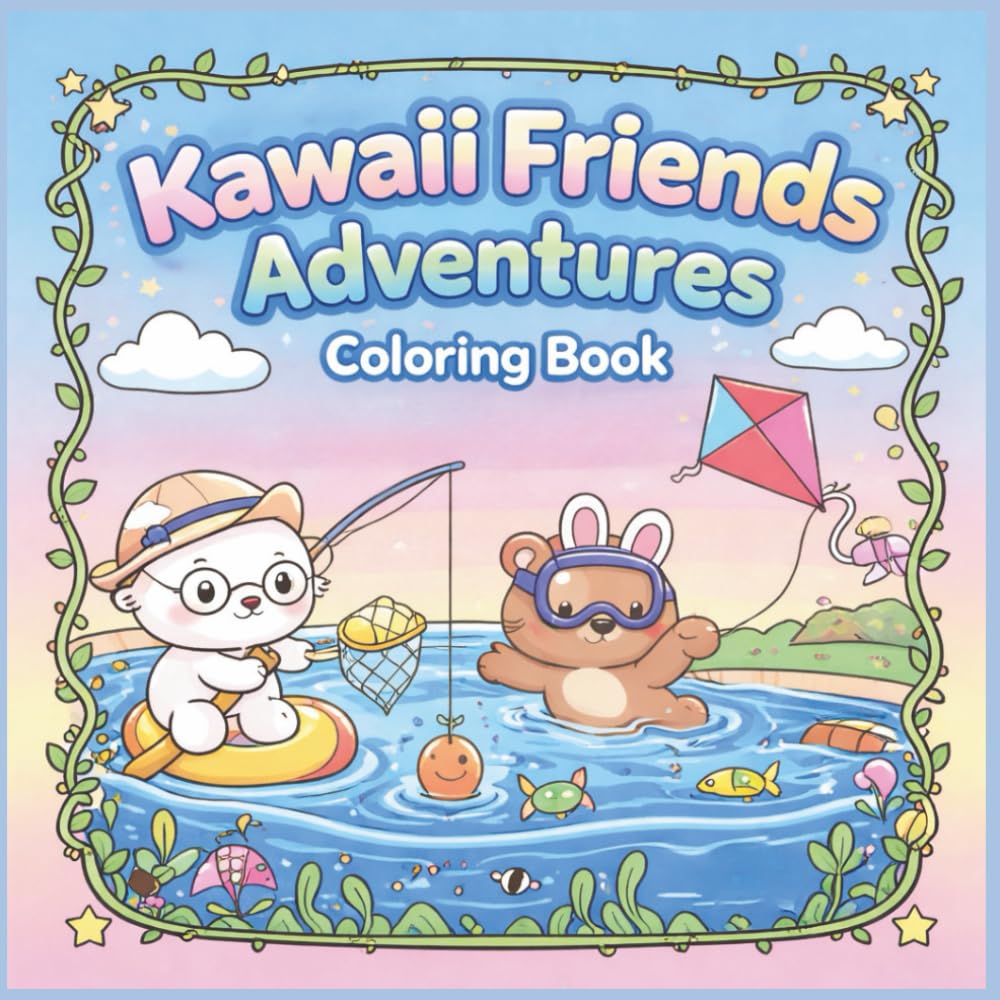Kawaii Friends Adventures: More Fun Moments Coloring Book: Cute Kawaii Characters, Relaxing Scenes & New Adventures for All Ages