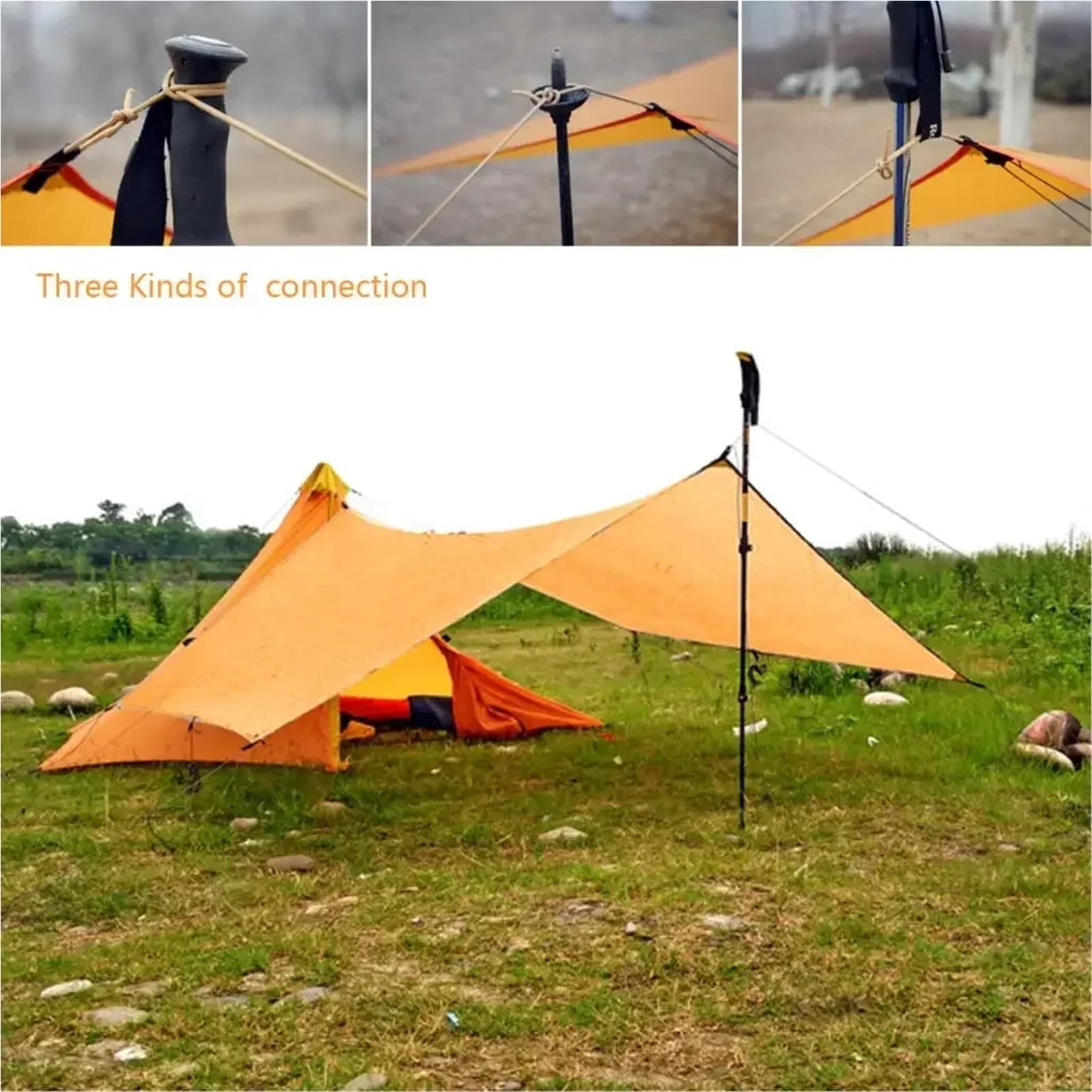 Bâche 20D double face en nylon avec revêtement en silicone ultra léger pour tente de plage, pergola, auvent de pluie, abri solaire de camping