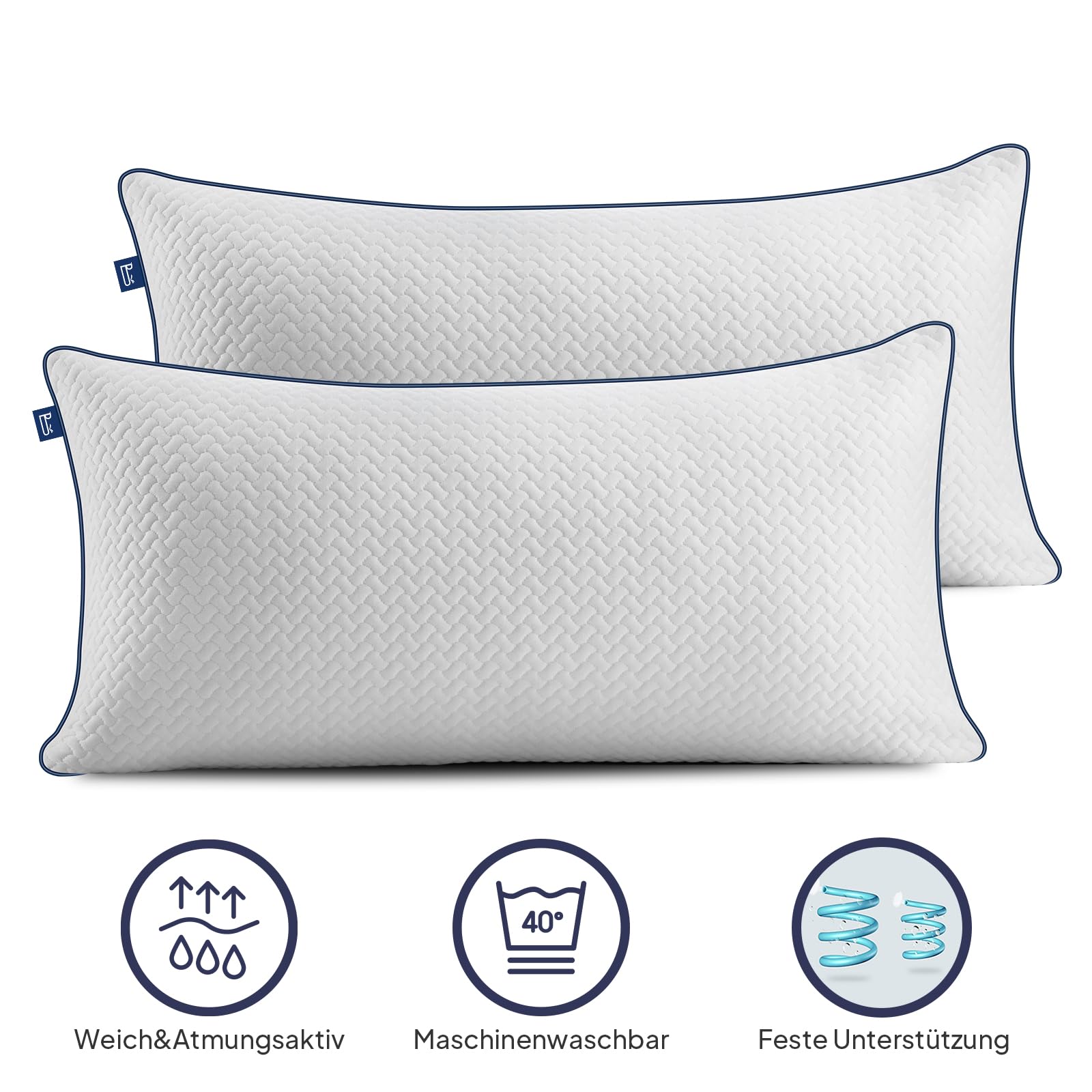 BedStory Cuscino 40 x 80 cm, con imbottitura regolabile, in microfibra 950 g x 2, certificato Oeko-TEX 100, traspirante e lavabile in lavatrice, per divano e tutte le posizioni di sonno