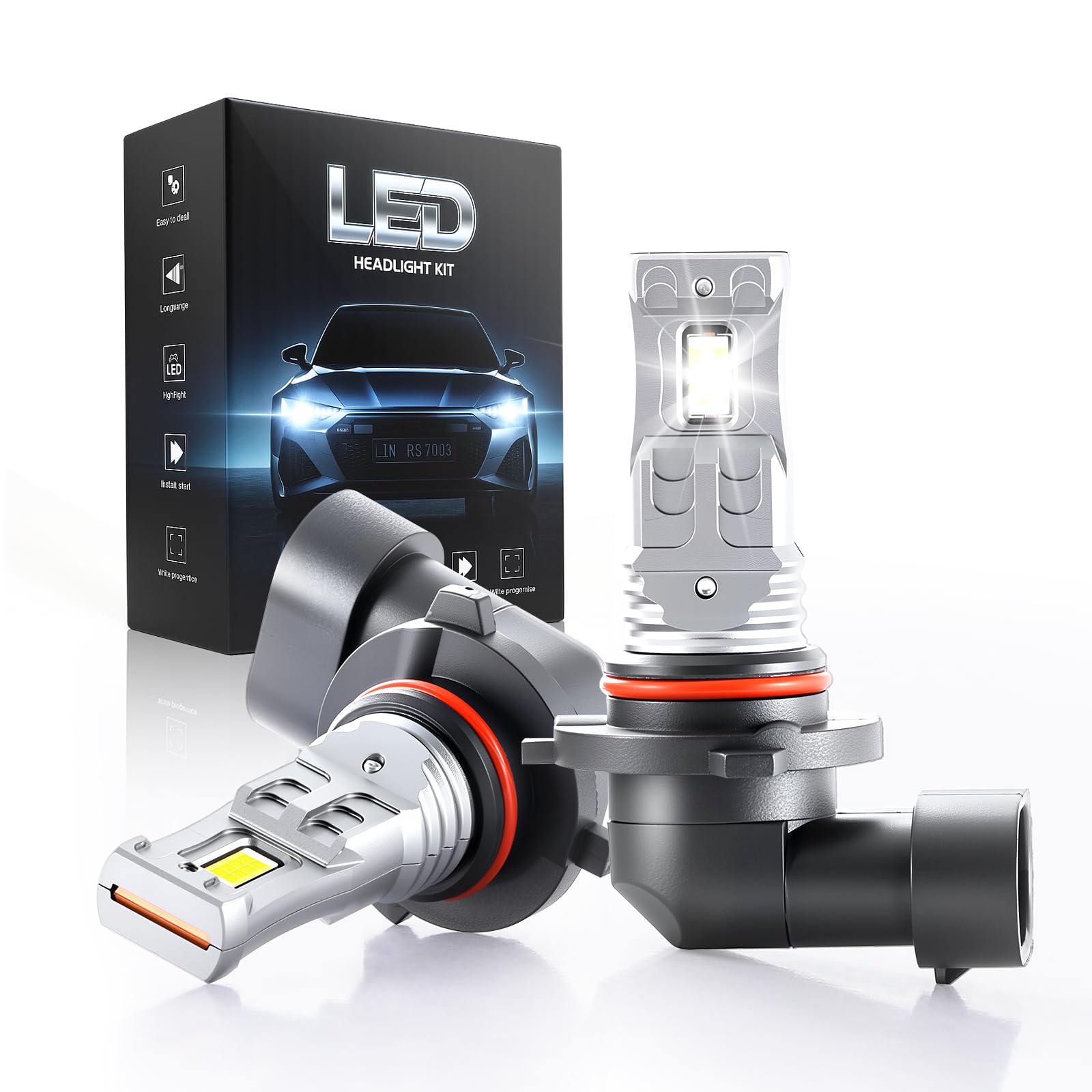 Lampadina Led Hb3, Led 9005 Da 6500k Per Fari Auto, Luminosità Al 900%, Led 9005 Per Fari 1:1, Ip68, Durata Di Oltre 90000 Ore, Plug-And-Play, Senza Polarità, Confezione Da 2 Pezzi