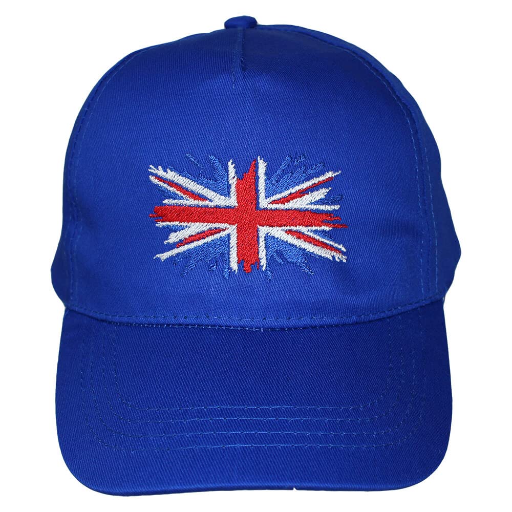 Teddyts Royal Blue Great Britain Union Jack Flag Adjustable Baseball Cap (5-10 Years)