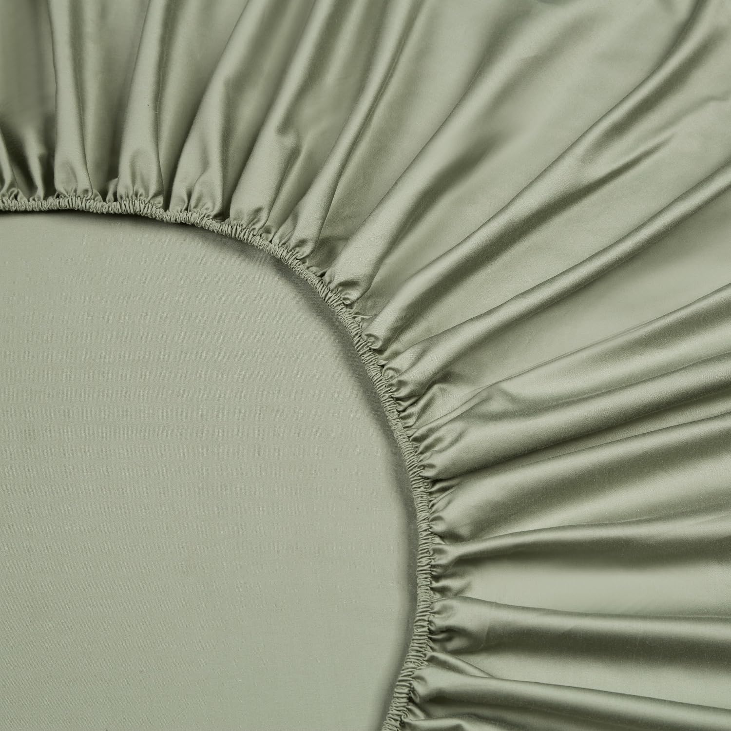 Luofanfei Sábana bajera ajustable de bambú, 160 x 200 cm, color verde | Sábana bajera para cama con somier, de fibra de bambú, brillante, para colchones altos de hasta 25-30 cm