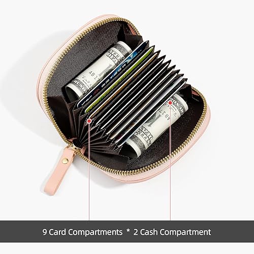 Miniatura 4 de MEISEE Tarjetero para tarjetas de crédito, pequeño organizador de tarjetas de crédito, funda de bolsillo para tarjetas de visita con cremallera,