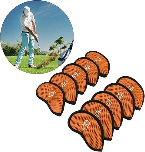 Miniatura 3 de Juego de 10 fundas para cabeza de golf, juego de 10 fundas de hierro de golf con números, fundas universales para la cabeza para palos de golf