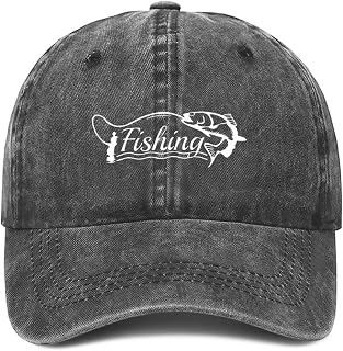Fishing Baseball Cap Adjustable Vintage Washed Cotton Unique Hats Gift for Men Women