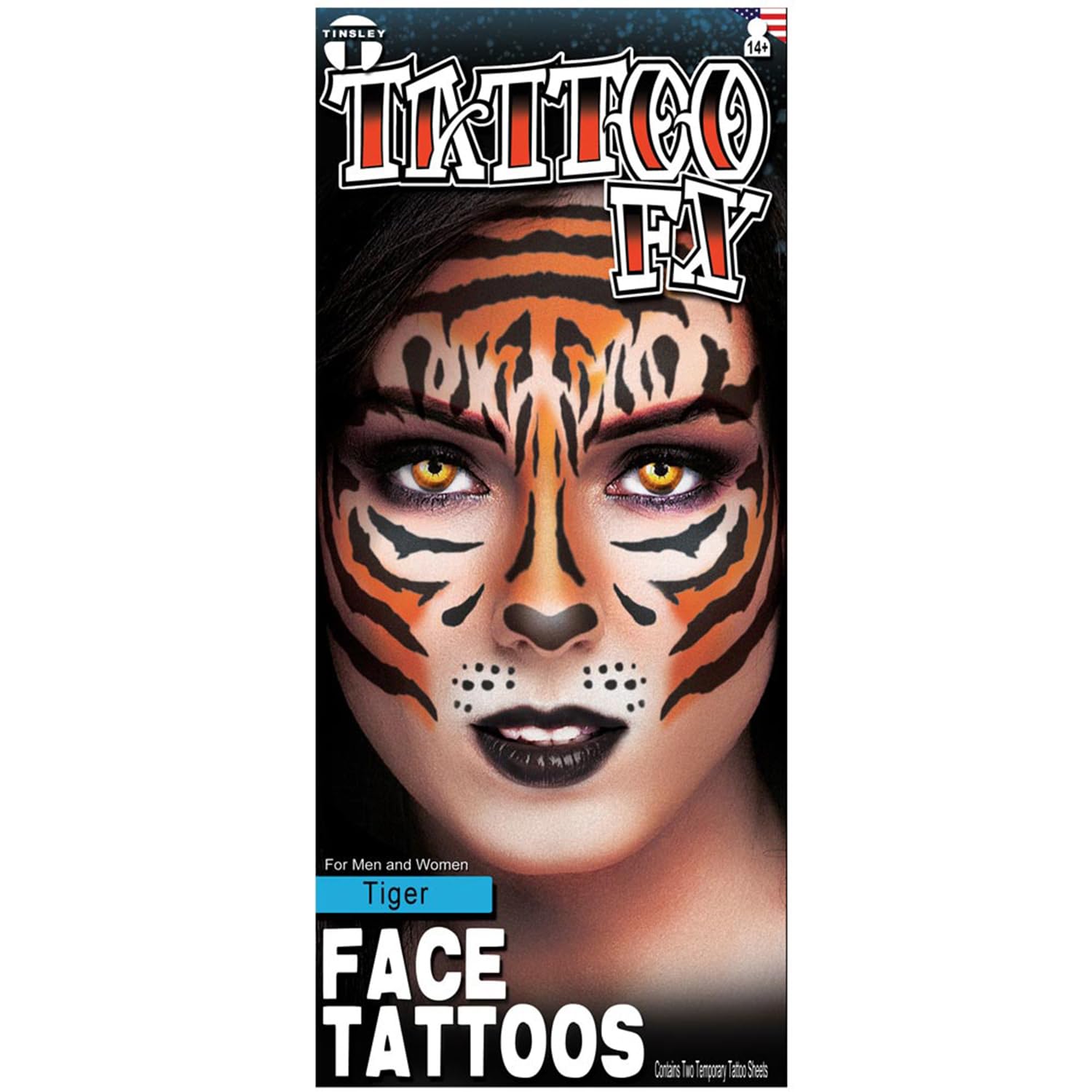 Generique - Tatuaje Temporal Cara Tigre Adulto