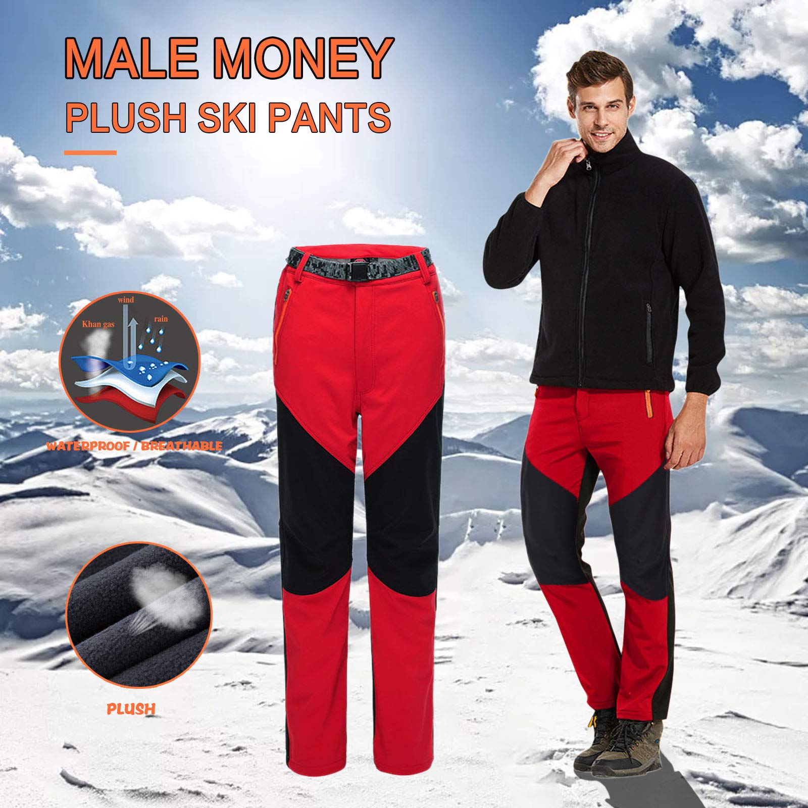 PantalóN de Esquí para Hombre Multicolor Pantalon de Snowboard Hombre Pant M Pantalón De Esquí Hombre Invierno Ski Pants Impermeables Pantalones de Trabajo Termicos