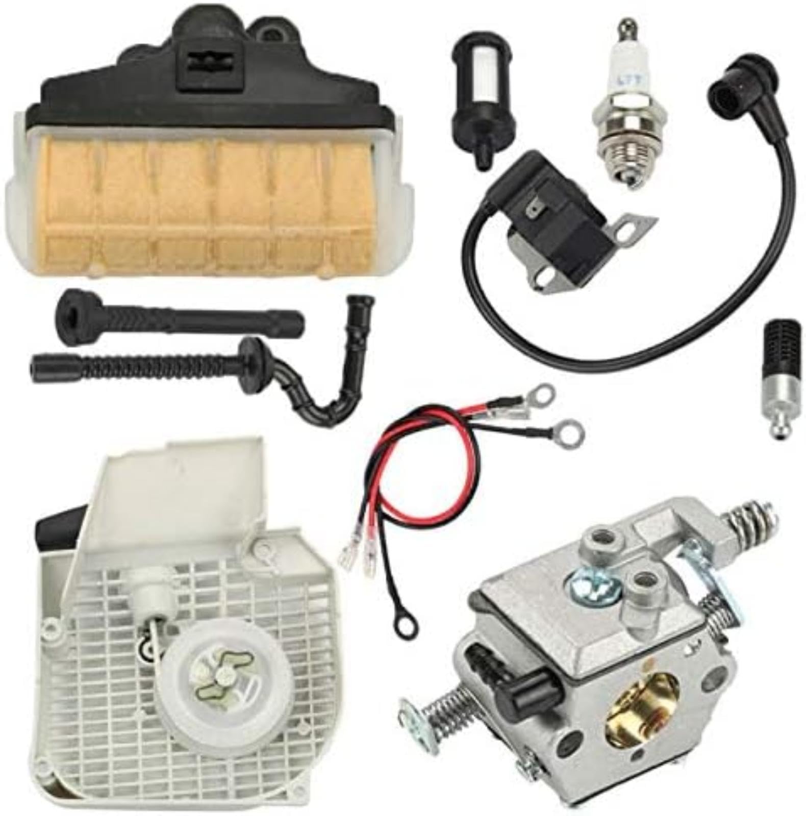 Para bobina de encendido, bujía, Kit de carburador de aire, módulo de arranque de retroceso de circuito de aceite reemplazo de bobina de encendido