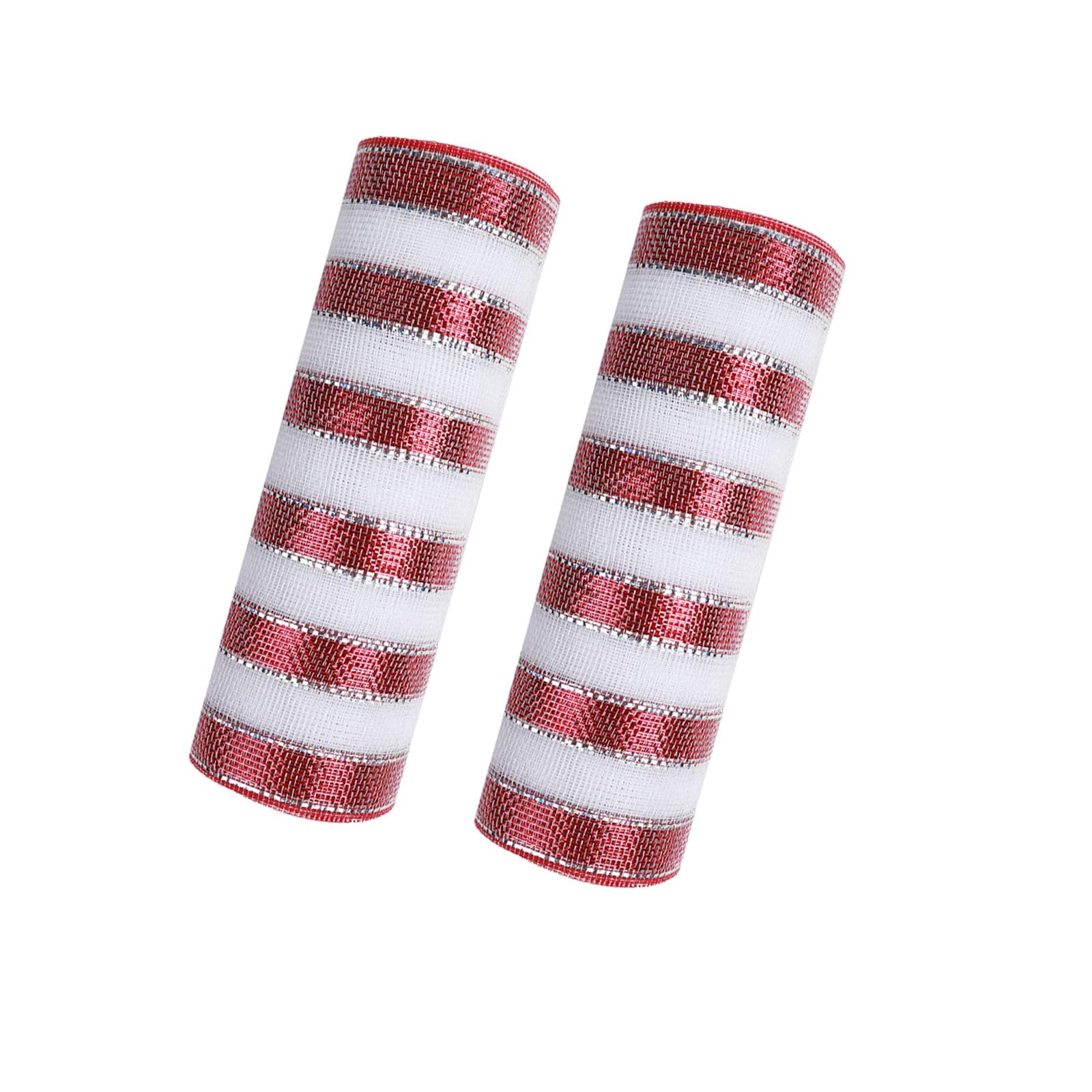JStnana 2 Rolls Red Mesh Ribbon for Wreath Crafts,10 Inch x 30FT Metallic Foil Deco Mesh Ribbon Fabric Mesh for Easter Christmas Halloween Thanksgiving Holiday Wreath Decorations
