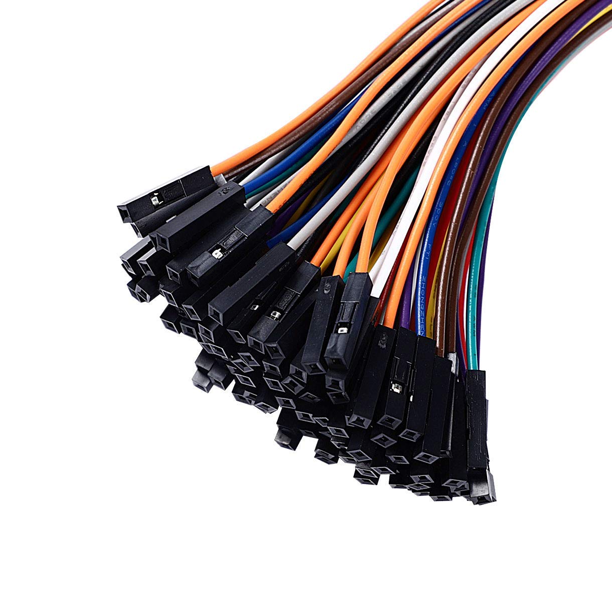 GTIWUNG 100 sztuk mostków wtykowych typu Jumper Wire, płytka wtykowa, 20 cm męski kabel żeński, 24AWG, mostki druciane do płyt Arduino i Raspberry Pi, 10 kolorów, po 10 sztuk