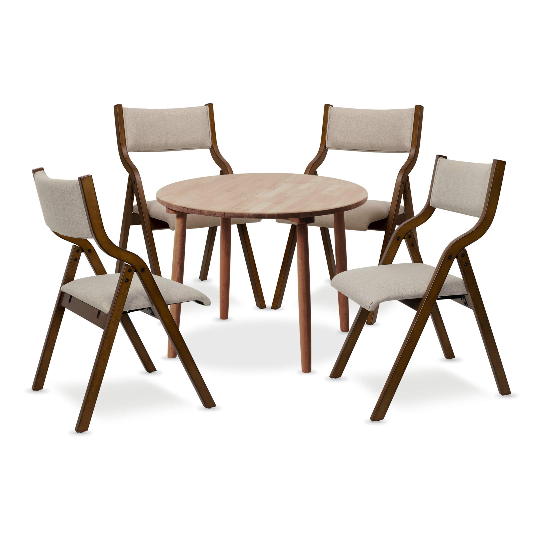 Ball & Cast Kitchen room Dining chair foldable 18 Inch Taupe Set of 2