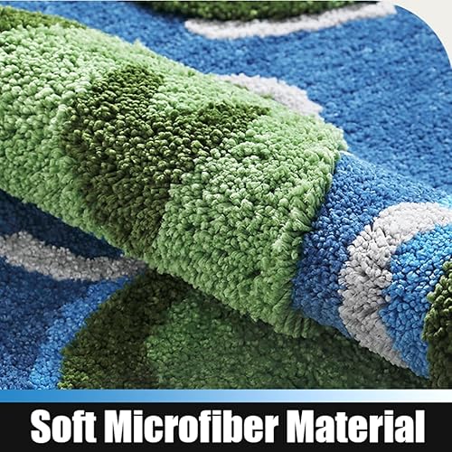 Miniatura 3 de NIOKIT Alfombras estéreo 3D con forma de musgo, bonita alfombra de área con forma de tierra para sala de estar, dormitorio, decoración estética del