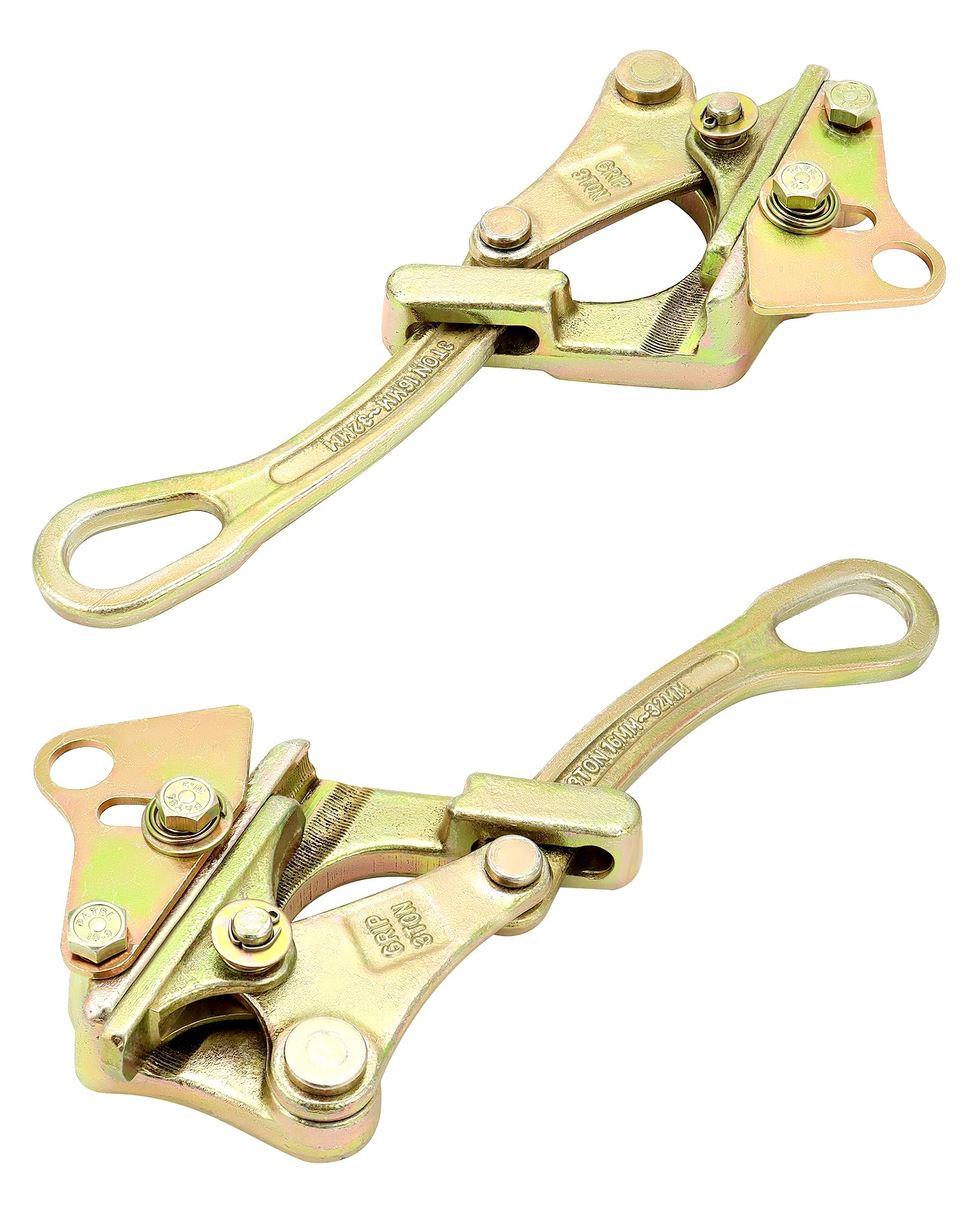 QWORK Agarre de cable 3 T, extractor de mandíbula de cuerda de acero para cuerda de alambre de 0.75 pulgadas, paquete de 2, tirando de 6600 libras