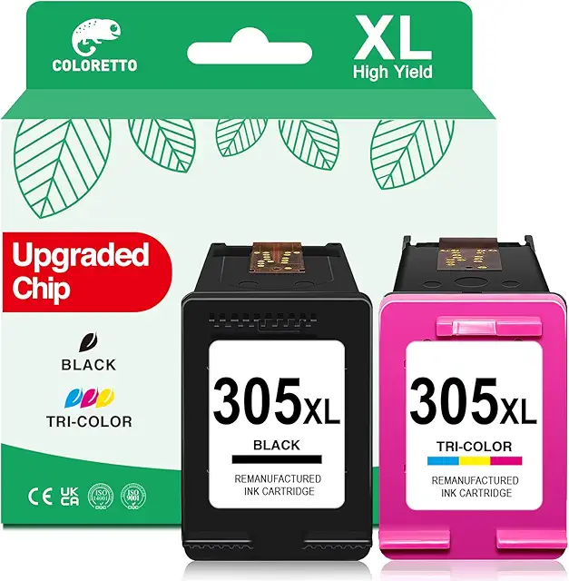 Cartouche COLORETTO 305XL pour HP DeskJet 2823e - Noir et Couleur