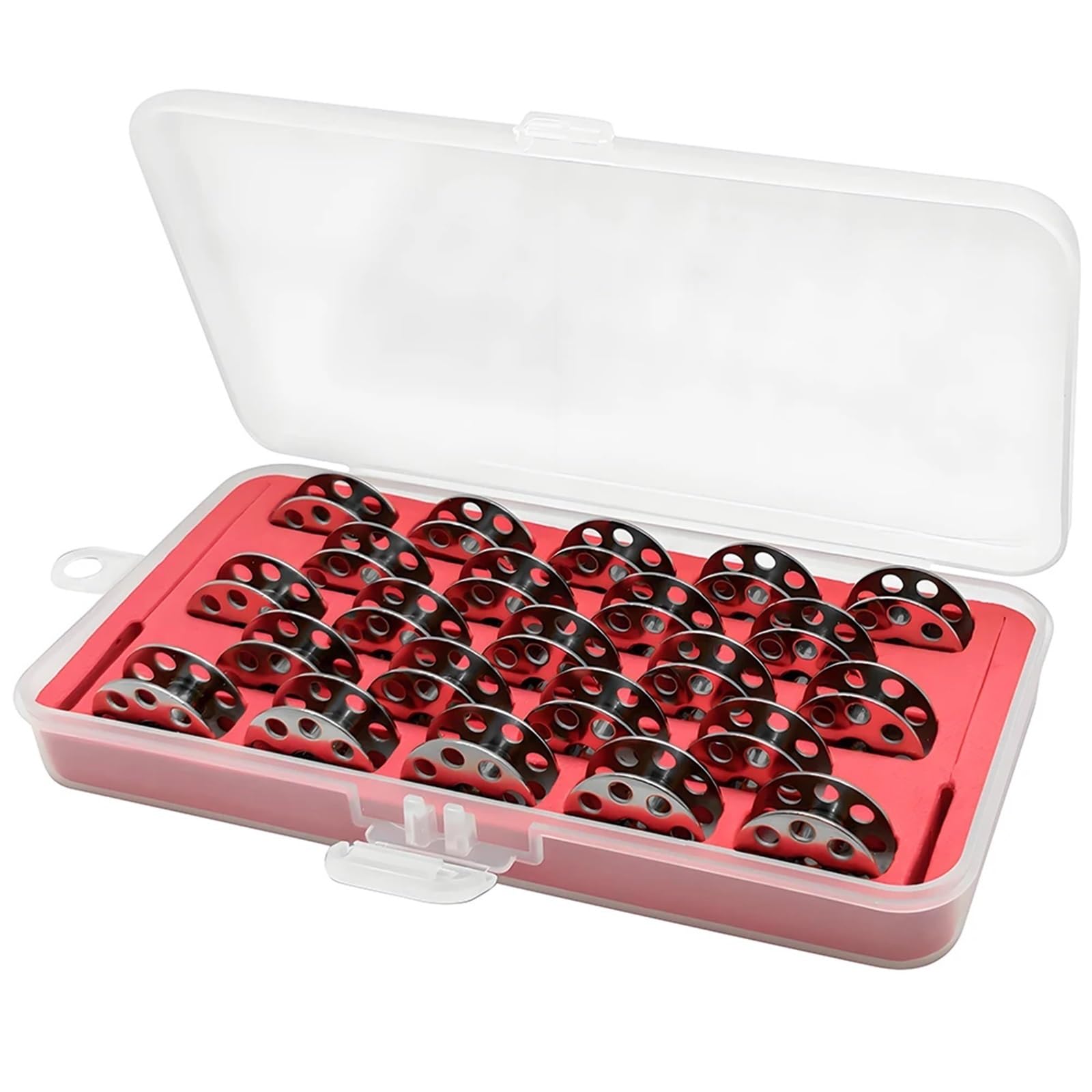 Szpulki do maszyn do szycia 46/69 szt. Duża stalowa szpulka z pudełkiem oszczędnościowym na akcesoria do przemysłowych maszyn szycia(46PCS)