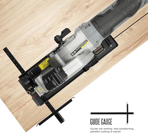 Miniatura 5 de Inequalit Sierra circular mini, sierra compacta con cable de 4 amperios 3500RPM con hojas TCT de 24T de 4-12 pulgadas, guía láser, guía de rotura,