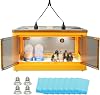 Chick Brooder Heating Box With 4 Heat Lamps, Chicken Automatic Feeder And Drinker, Small Animal Breeding Box For Poultry, Hamsters Warmer, Rabbits Heater, Plastics, 60x42x33cm