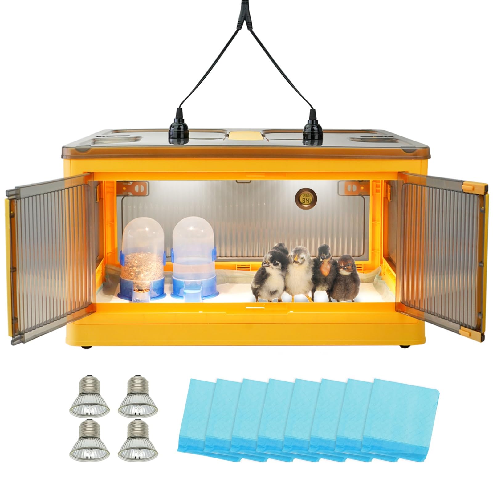 Chioccia Artificiale Per Pulcini, Scatola Per Incubatrice Per Pulcini, Abbeveratoio E Mangiatoia Per Pollame, Lampada Riscaldante Per Cuccioli, Anatre, Uccello, Gatto Piastra Riscaldante