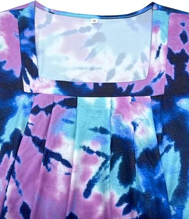 VOGRACE Womens Plus Size T Shirts Trendy Square Neck Sleeveless Tunic Lightweight Floral Print Tank YH011 L