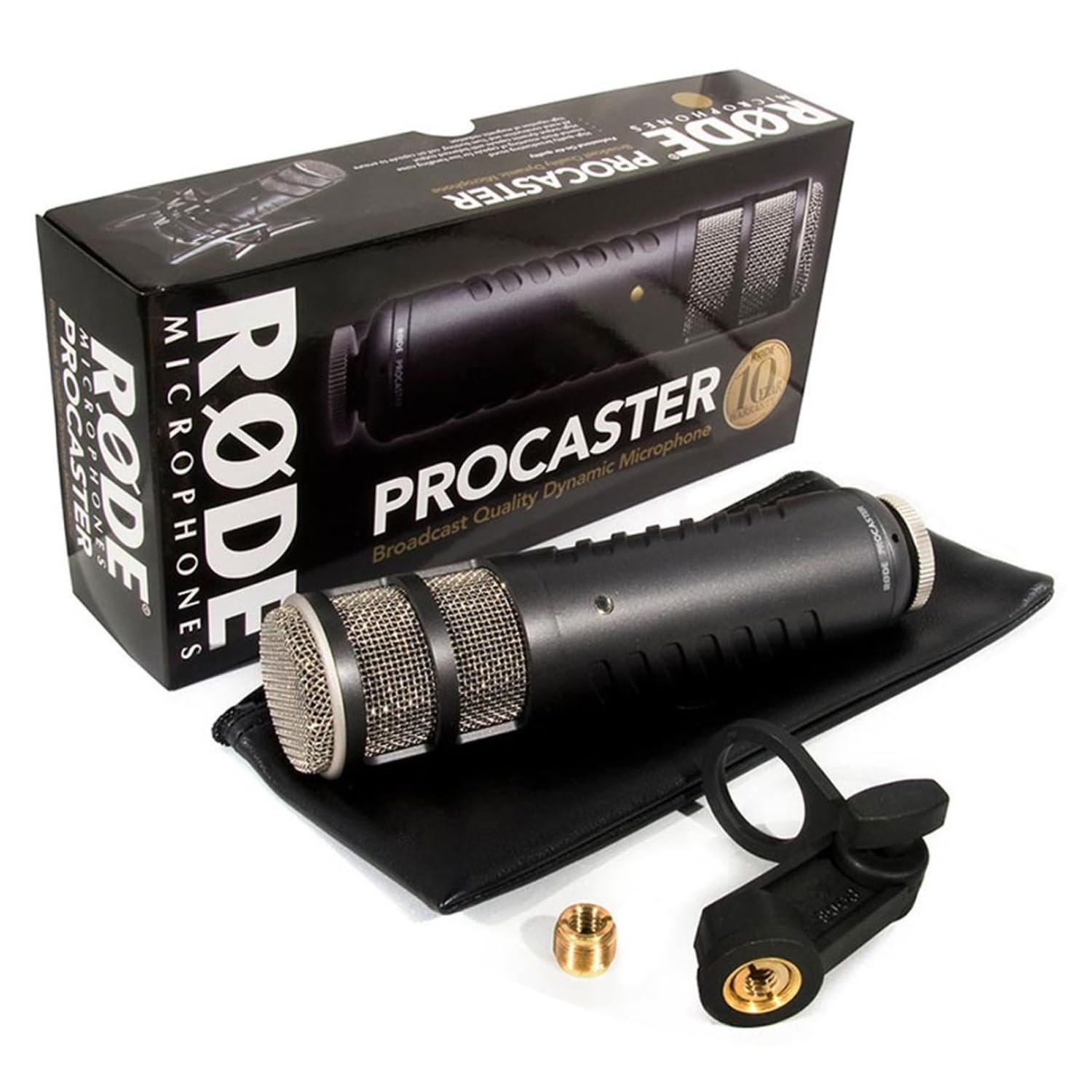 Rode Procaster XLR-Mikrofon mit keepdrum MS138 Gelenkarm und MS090B Mikrofonspinne