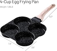 Vista 2 de CAROTE Sartén para Huevos Sartén para Tortilla, Sartén Antiadherente de Granito para Tortilla de 4 Tazas - Sartén para Panqueques y Cocedor de Negro