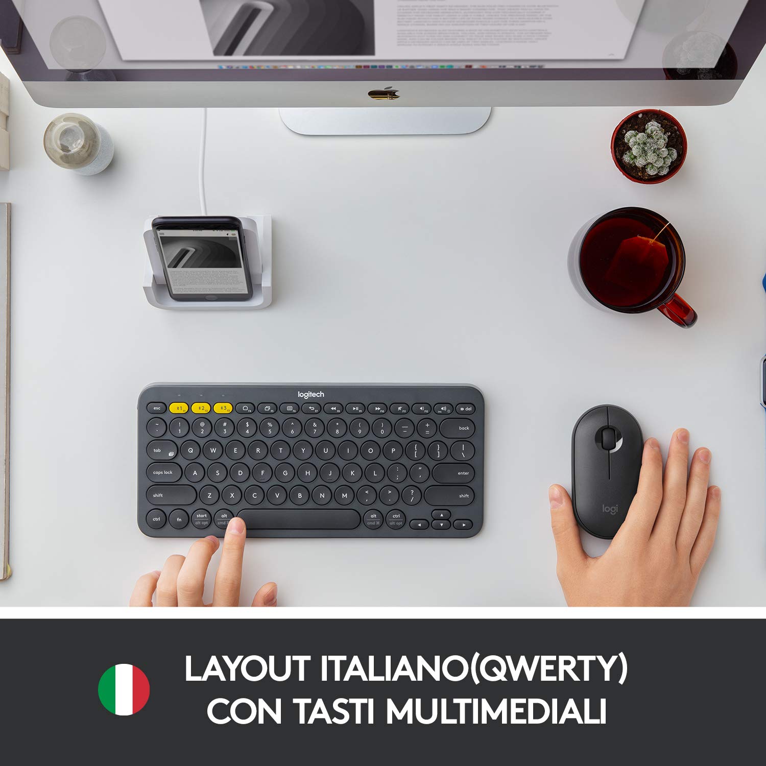 Logitech K380 Tastiera Bluetooth Multidispositivo per Windows - ITA QWERTY