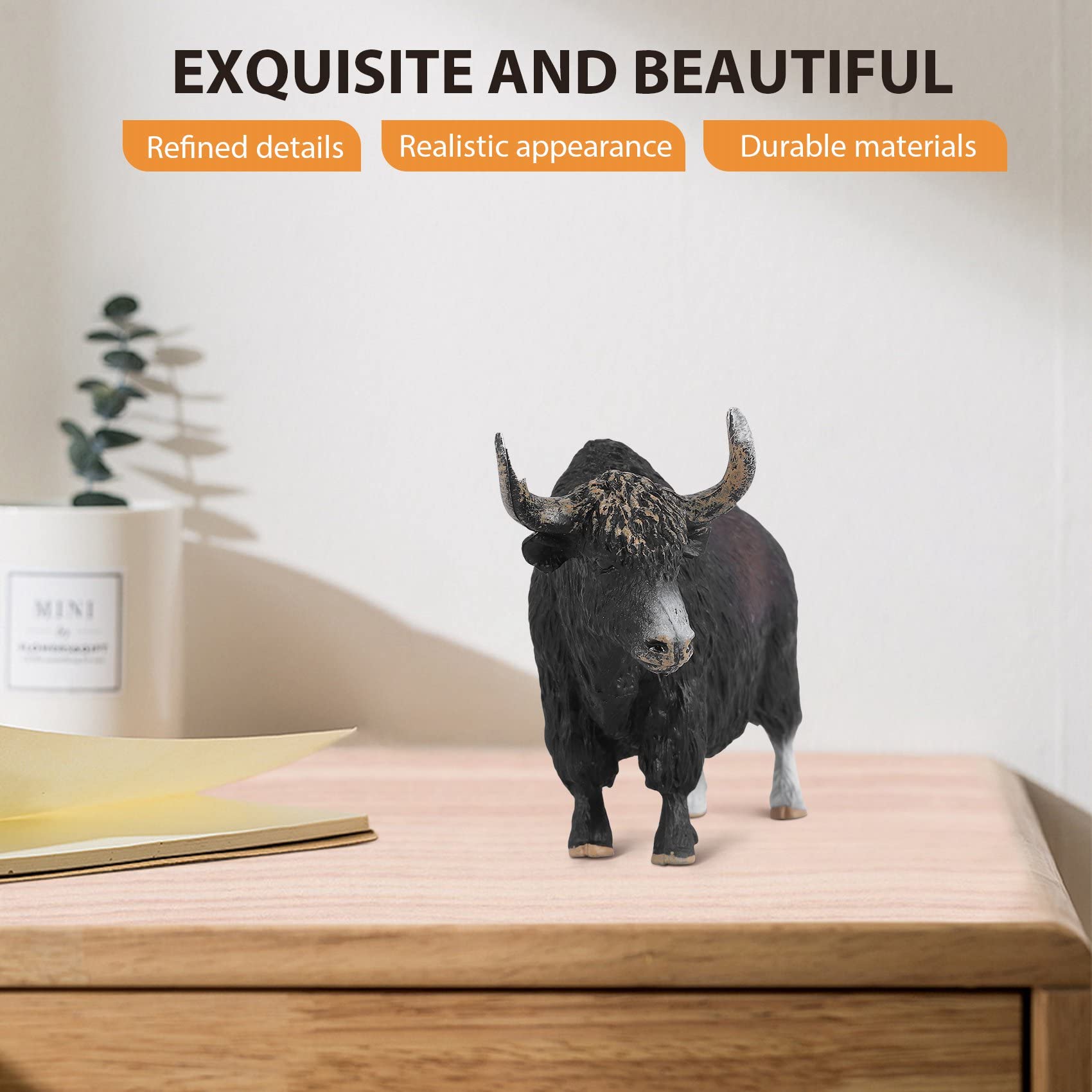 Amazon | chasian 14.5X3.5X8.5cm クラシックブラックヤク動物