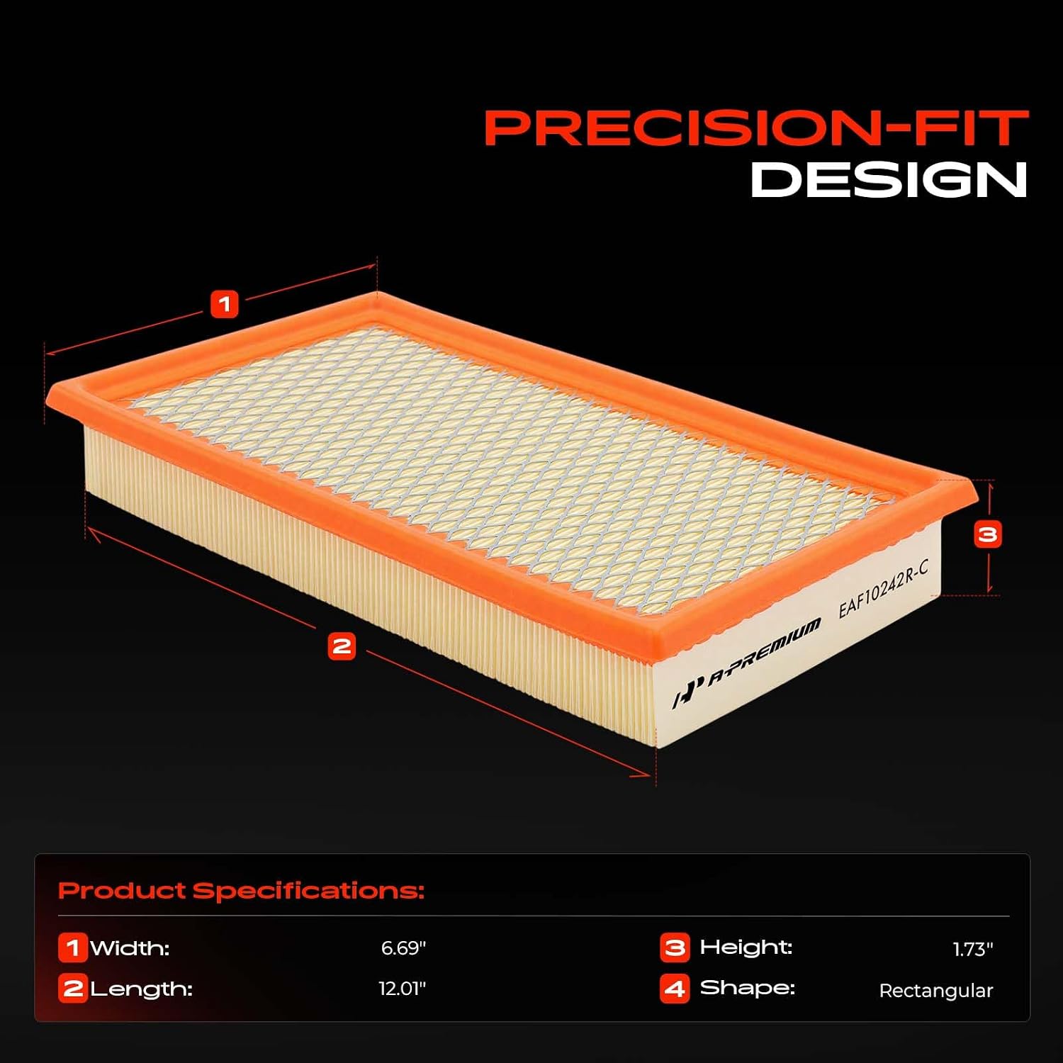 A-Premium Engine Air Filter Compatible with Ford, Lincoln, Mazda & Mercury image 2