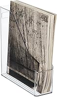 mDesign Clear Slim Vertical File Organizer Bin with Handle - Stores Notebooks, Binders, Folders, Magazines for Home Office Desk