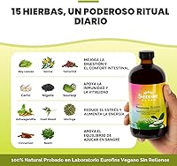 Vista 2 de Serene Herbs - Líquido amargo de guanábana - Desintoxicación de guanábana orgánica a base de hierbas con semillas negras, moringa y jengibre - Apoya