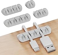 Vista 9 de GLUIT Organizador de cables adhesivo de escritorio, soportes versátiles para cables, clips de alambre y soporte para cables, organizador de cables