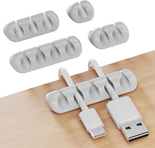 Gluit - Organizador de cables de escritorio versátiles, clips de alambre y soporte para cables, organizador de cables para escritorio, accesorios de