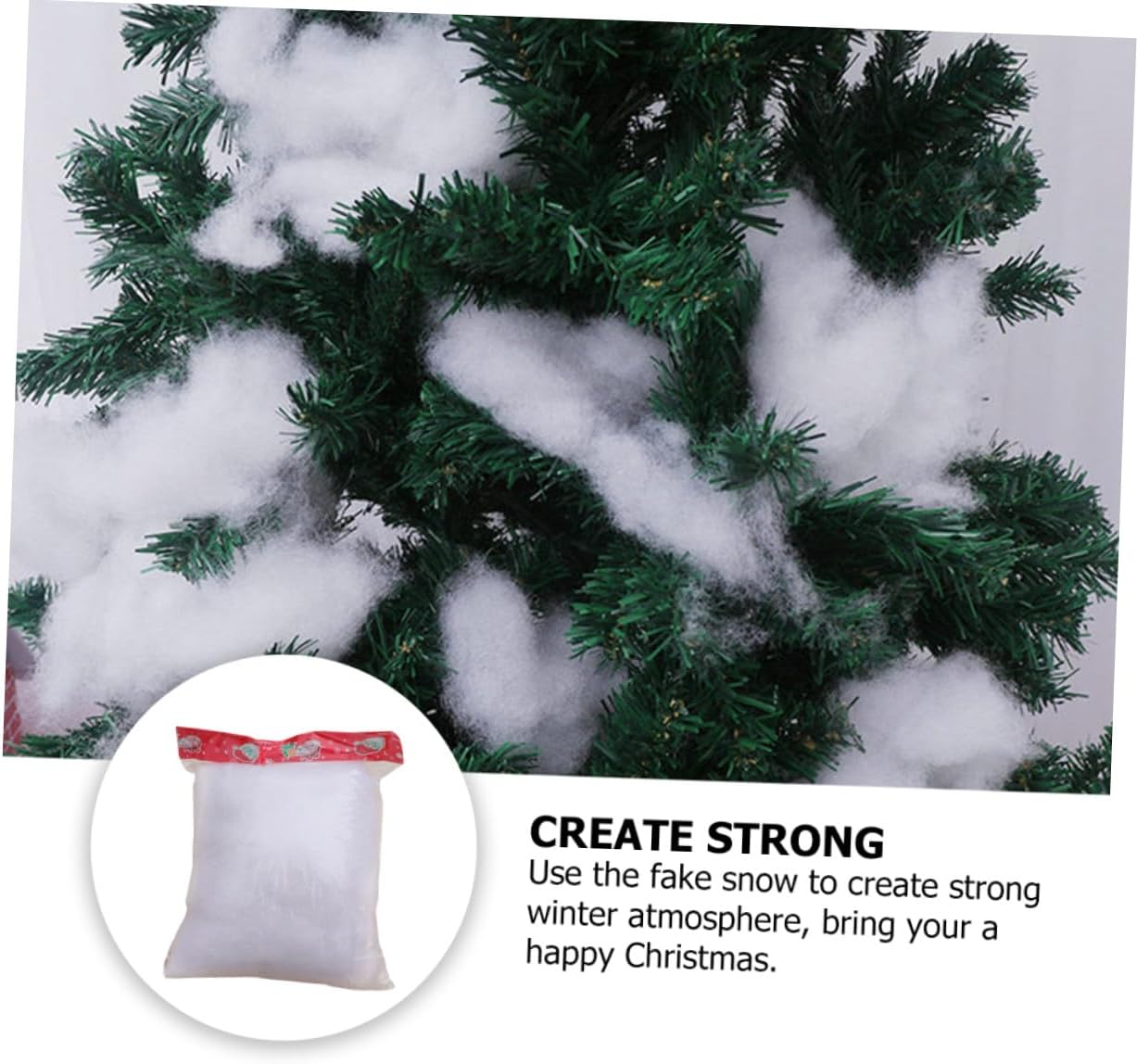 Artificial Cotton Snow 2pcs, Christmas Fake Snow Decor for Holiday Indoor Winter Wonderland Displays and Party Decorations