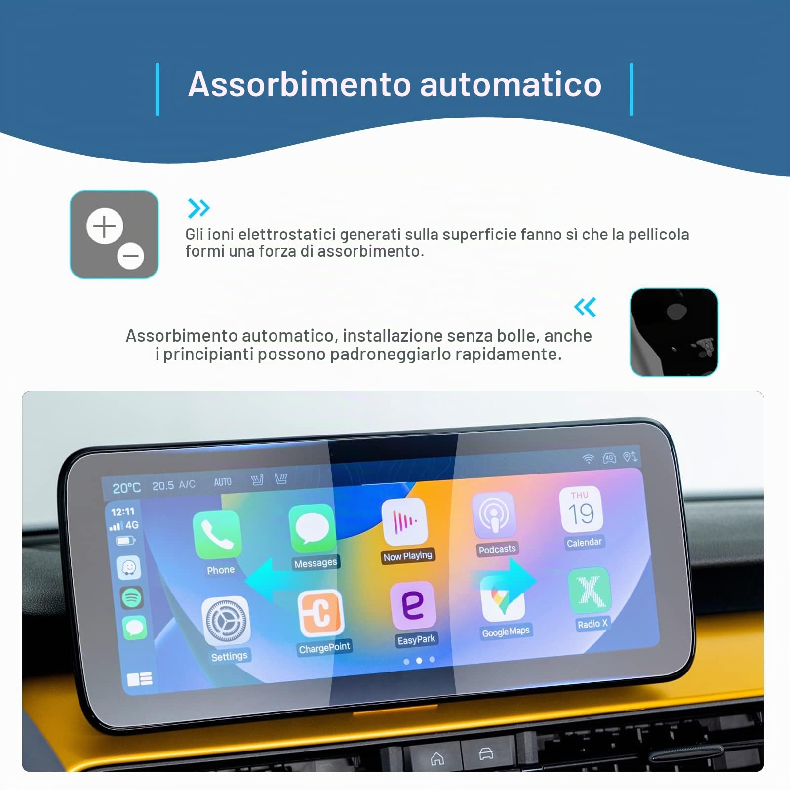Pellicola Protettiva per Navigazione Jeep Avenger 2023-2026 10,25" Uconnect Antiurto 6H Antigraffio 2 Pezzi