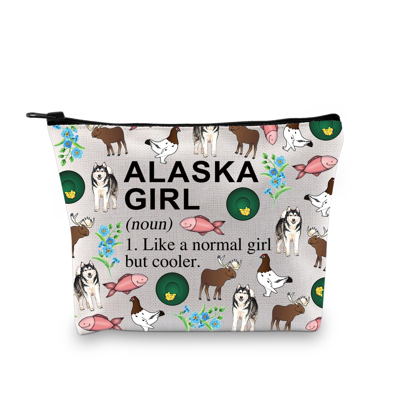 XYANFA Alaska Girl Gift Alaska Cruise Makeup Bag Alaska Travel Gift Alaska Souvenirs Gift Matching Cruise Gift Alaskan Vacation Cosmetic Bag (ALASKA