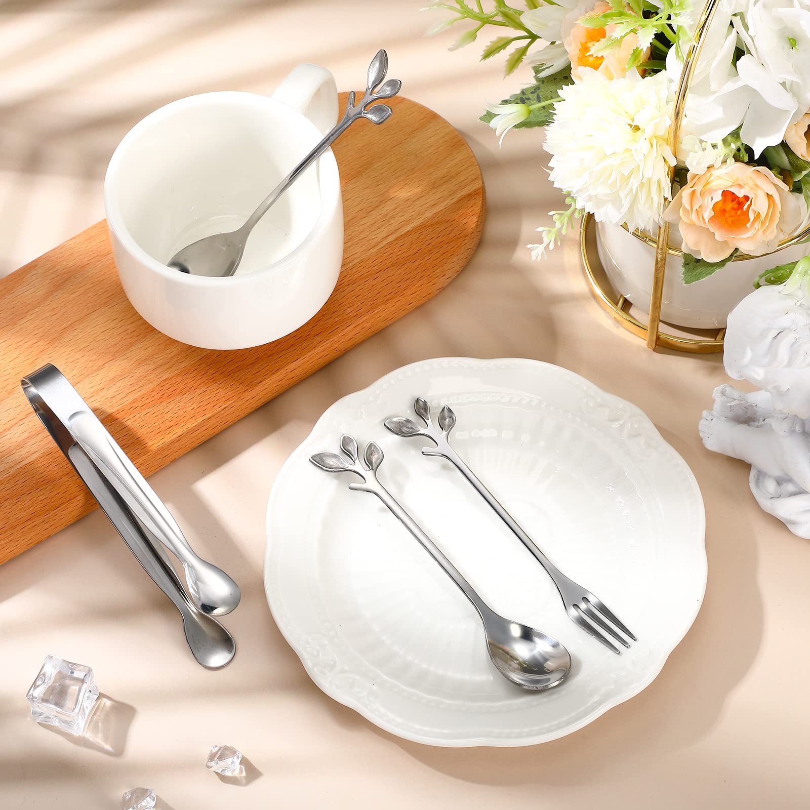 Sieral Sugar Cube Tongs & Dessert Set - Silver -4 Sieral Sugar Cube Tongs & Dessert Set - Silver -4