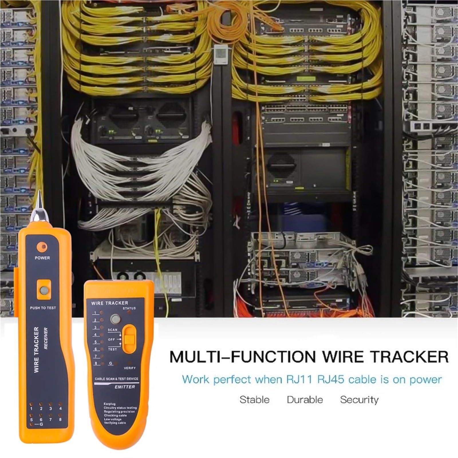 Traqueur de Câble, Testeur de câbles réseau LAN Cat5 Cat6 RJ45 UTP STP, détecteur ligne, traqueur téléphoniques, diagnostic tonalité, distance, testeur | Rot