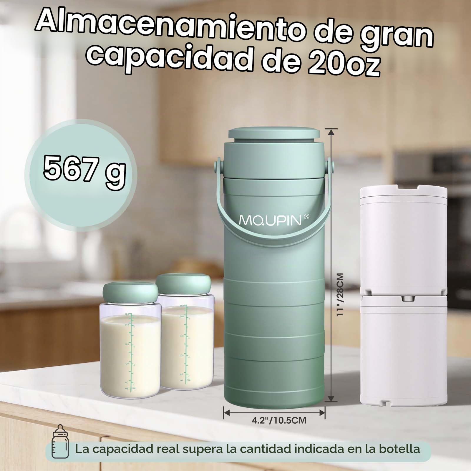 Enfriador de leche materna de 22 onzas con visualización de temperatura, refrigeración total de 360°, enfriador de almacenamiento de botellas de leche para viajes