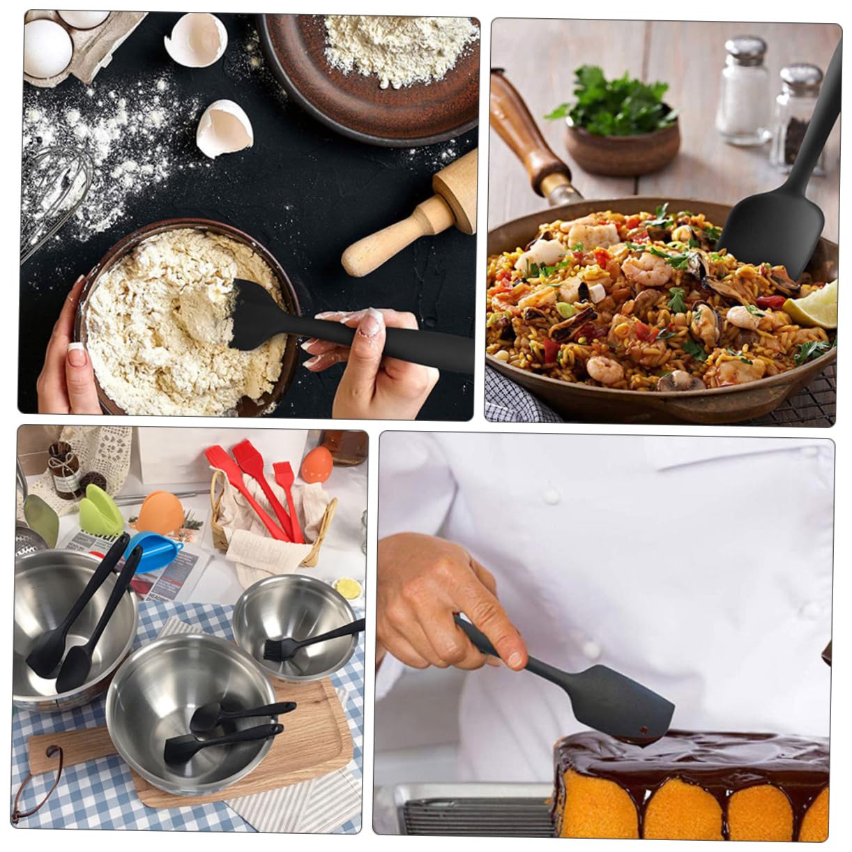 Generico Set di Utensili da Forno in 1 Set di Spatole in Silicone Resistenti Calore 9 Pezzi Raschietto per Utensili da Forno Non Facile da Pulire