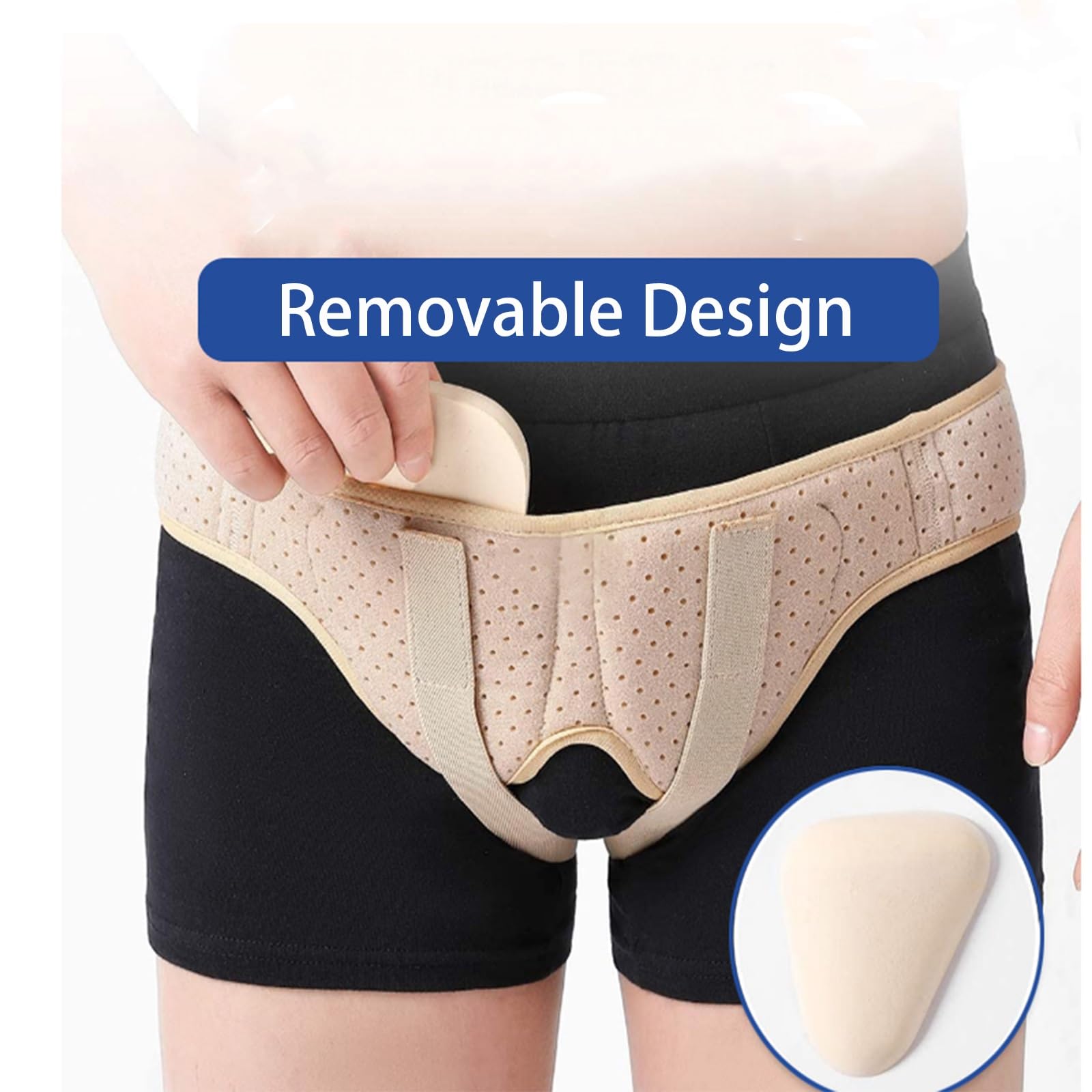 Hernia Belt with 2 Removable Compression Pads for Single/Double Inguinal or Sports Hernia, Groin Support for Men and Women Pain Relief(Yellow,Medium)