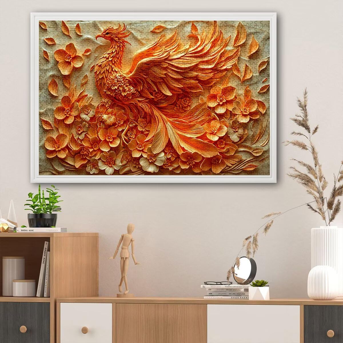 Puzzle 5000 sztuk Phoenix dla dorosłych, abstrakcyjne drewniane puzzle dla dorosłych, trudne drewniane łamigłówki, rodzinne gry edukacyjne, łamigłówki z pudełkiem na prezenty dekoracje do domu