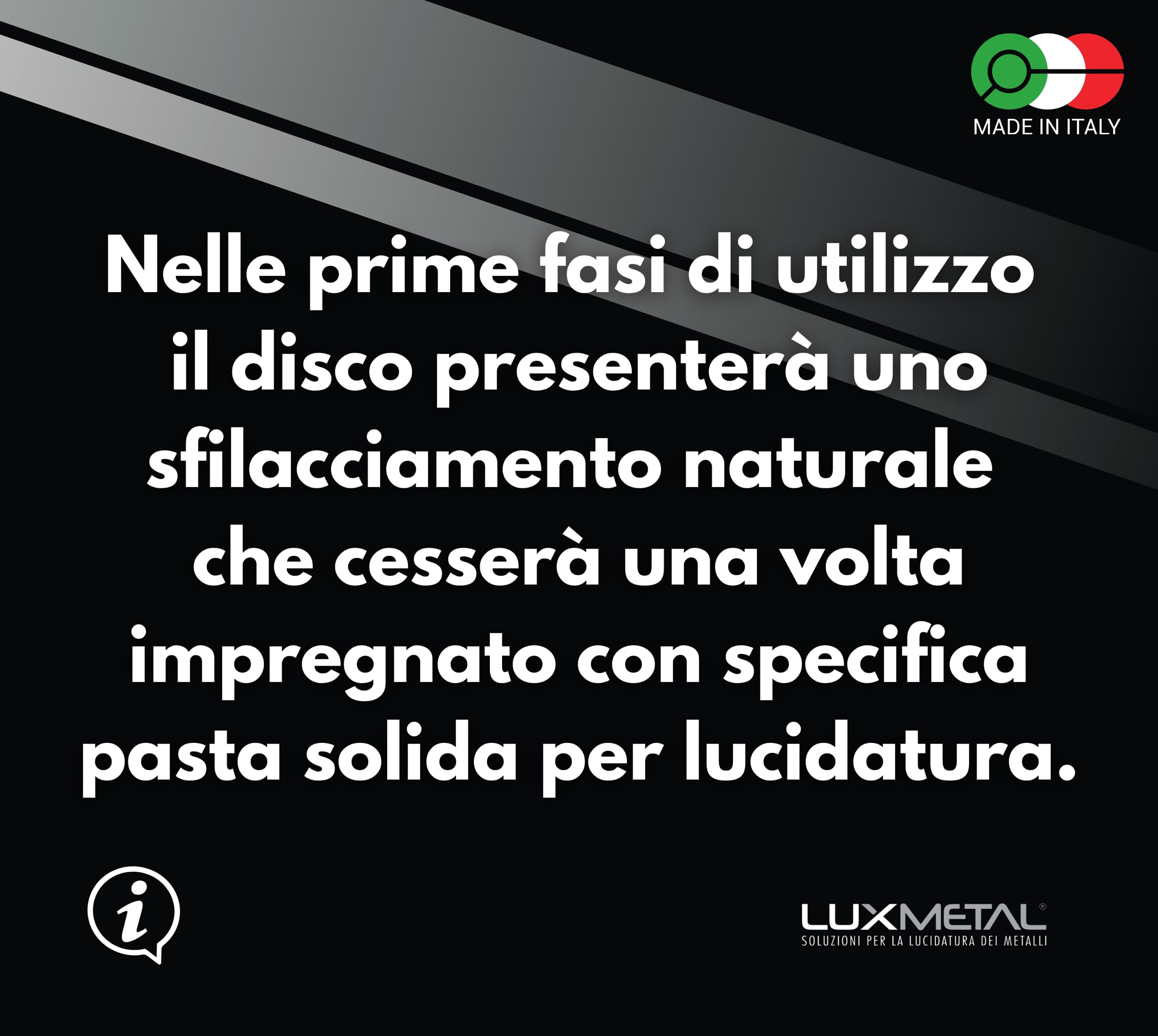 Lux Metal Disco Lucidatura Ultra Soft 200 mm In Cotone Flanella Dischi Per Lucidare A Specchio Alluminio Cromature Metalli Acciaio Inox Ruota Lucidante Mola Ottone Rame Legno Marmo Plexiglass Argento