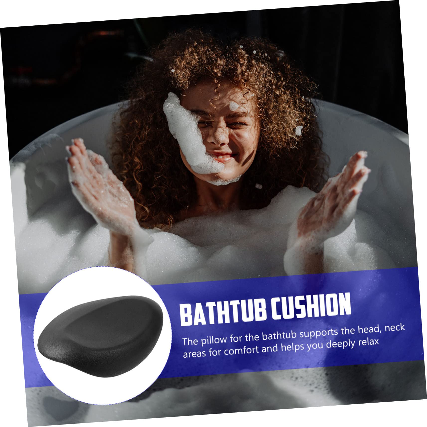 BESTYASH Cuscino Bagno con Ventose Antiscivolo per La Materiale e Adattabile Vasche e Spa Comfort Ogni Occasione