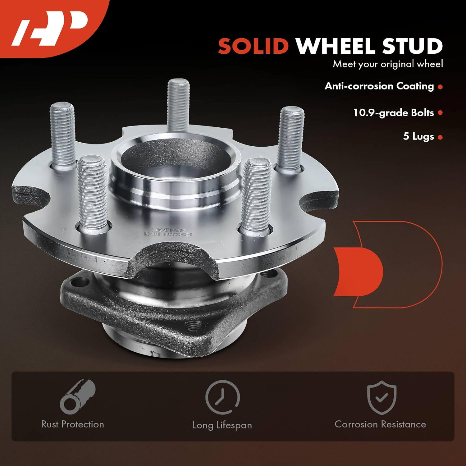 A-Premium 2 x Rear Wheel Bearing and Hub Assembly with 5-Lug Compatible with Toyota Matrix 2009-2013, Pontiac Vibe 2009-2010, AWD Only