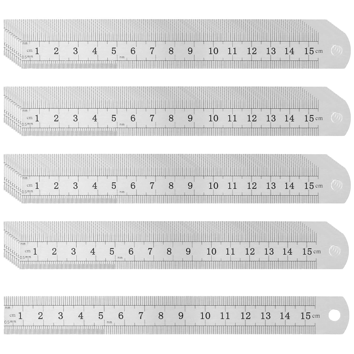 ZEONHAK 40 Pack 6 Inch Metal Ruler, Stainless Steel Rulers with ...