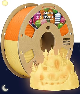 18 – OVERTURE Glow PLA Filament 1.75mm 3D Printer Filament, 1kg Spool (2.2lbs), Dimensional Accuracy +/- 0.02 mm, Fit Most FDM Printer (Glow Oran…